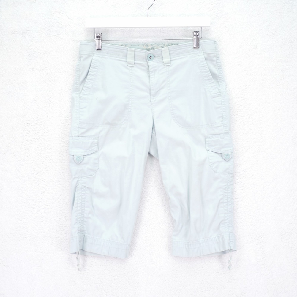 Gloria Vanderbilt Cargo‎ Capri Pants Lucia Skimmer Light Blue -8P  32 / 14.5-